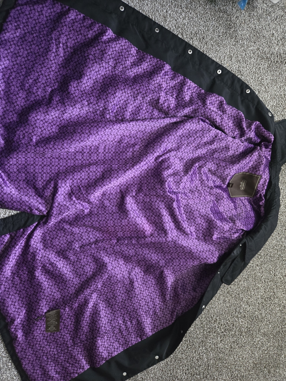Coach Black Jacket with Purple Signature Lining